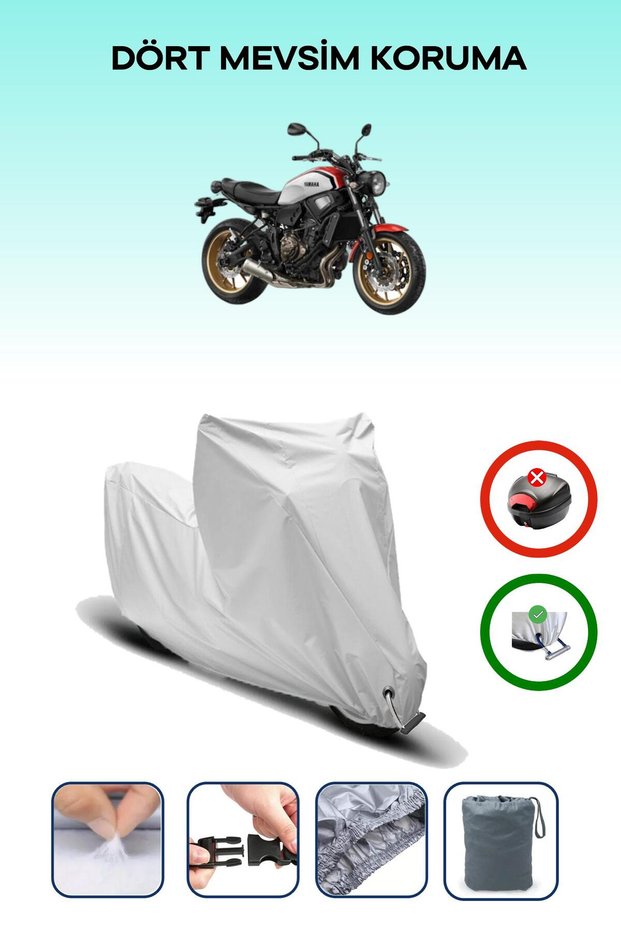 Grey Lock Compatible Yamaha Xsr 700 Compatible Motorcycle Tarpaulin Waterproof