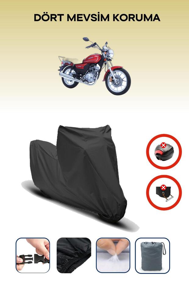 Black Rear Bag Lock Incompatible with Kanuni Bora 125 Compatible Motorcycle Tarpaulin, 4 Seasons