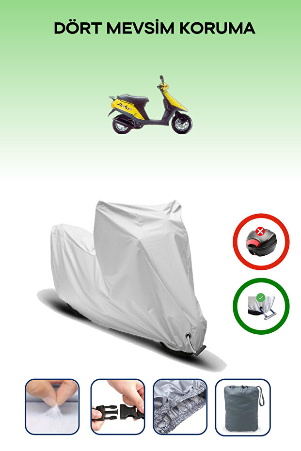 Gray Lock Compatible Aprilia Amico 50 Compatible Motorcycle Tarpaulin Waterproof