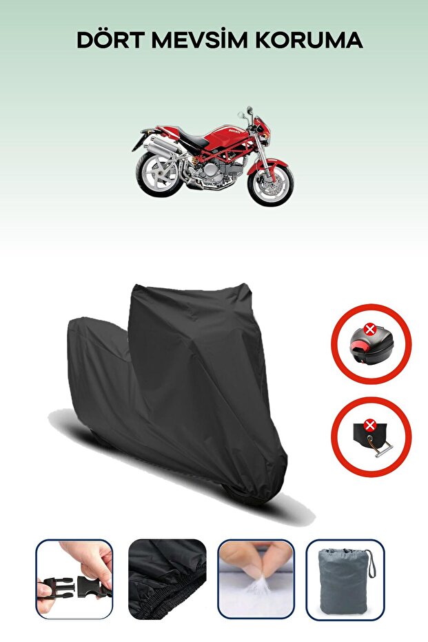 Black Rear Bag Lock Incompatible Ducati S2R 800 Compatible Motorcycle Tarpaulin, 4 Seasons
