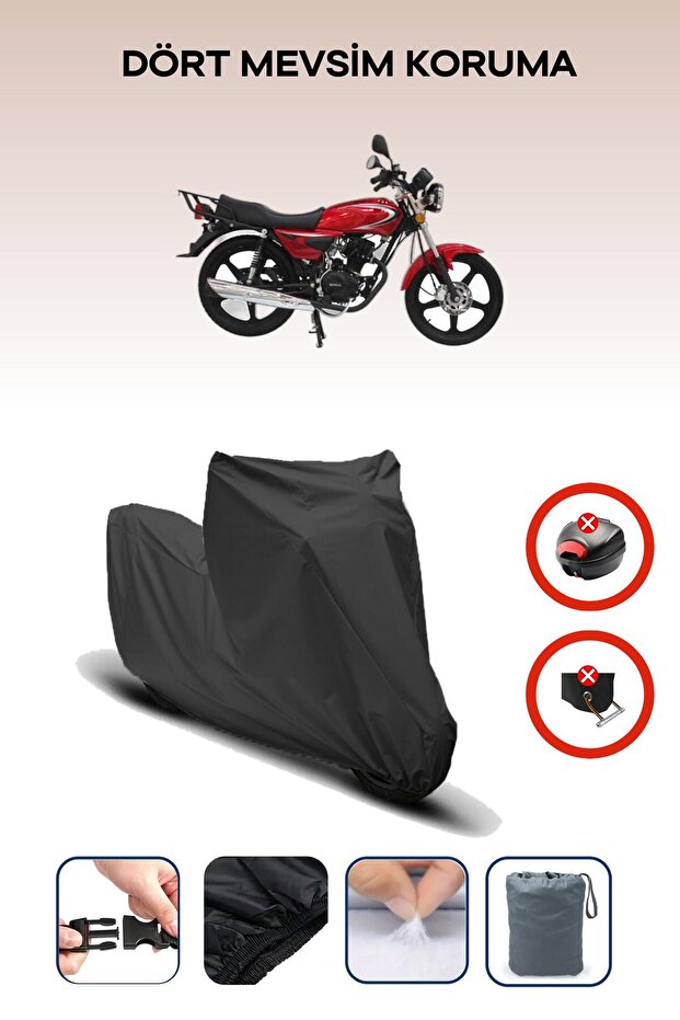 Black Rear Bag Lock Incompatible Mondial 100 Mg Prince Compatible Motorcycle Tarpaulin, 4 Seasons