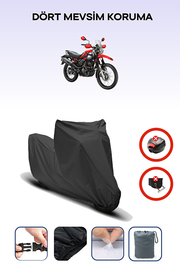 Black Rear Bag Lock Incompatible with Hero Xpulse 200 Compatible Motorcycle Tarpaulin, 4 Seasons