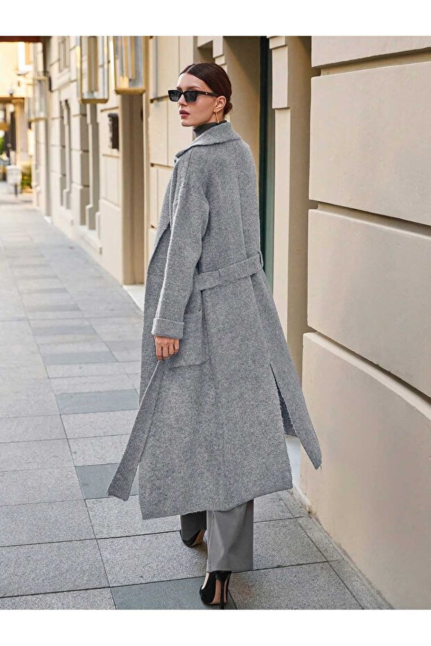 Kemerli Triko Palto - 3