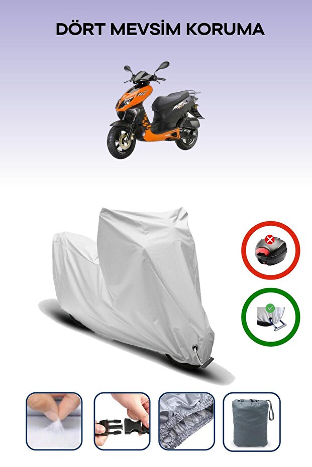 غطاء دراجة نارية متوافق مع Keeway ARN 125 باللون الرمادي مقاوم للماء