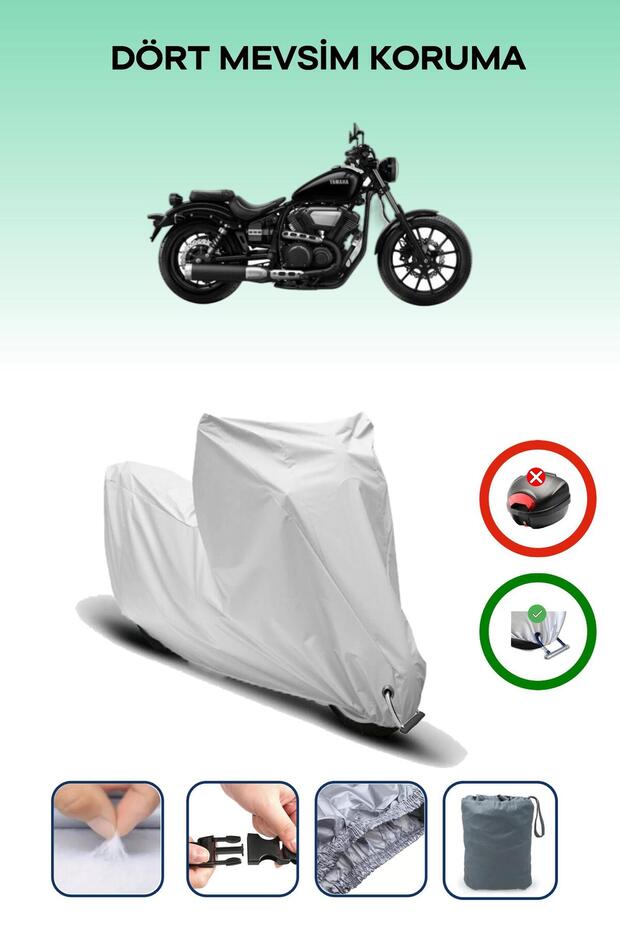 Grey Lock Compatible Yamaha Xv950 Compatible Motorcycle Tarpaulin Waterproof