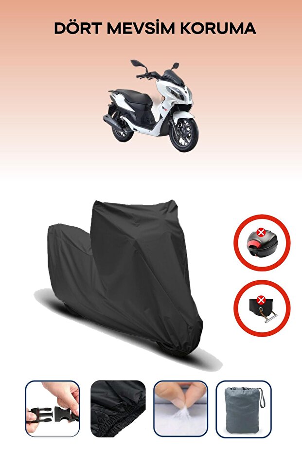 Black Rear Bag Lock Incompatible Rks Cityblade Compatible Motorcycle Tarpaulin, 4 Seasons