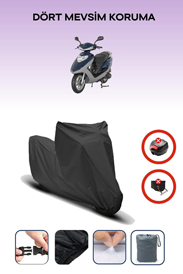 Black Rear Bag Lock Incompatible Mondial 100 Nt Turquoise Compatible Motorcycle Tarpaulin, 4 Seasons