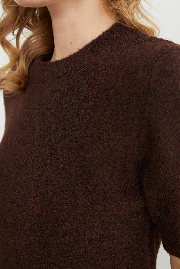 Basic Bisiklet Yaka Kısa Kol Triko Kazak - 4