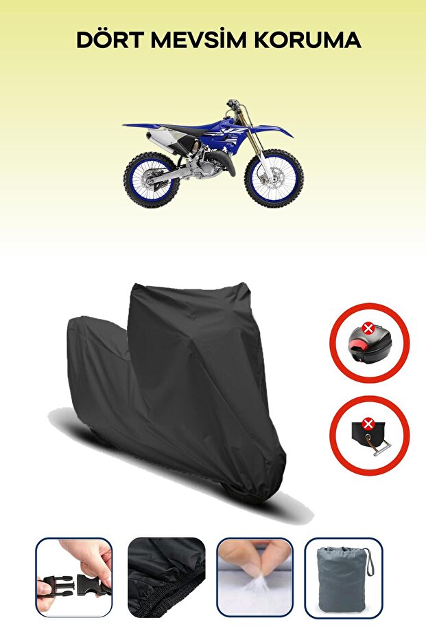 Black Rear Bag Lock Incompatible with Yamaha Yz 125 Compatible Motorcycle Tarpaulin, 4 Seasons
