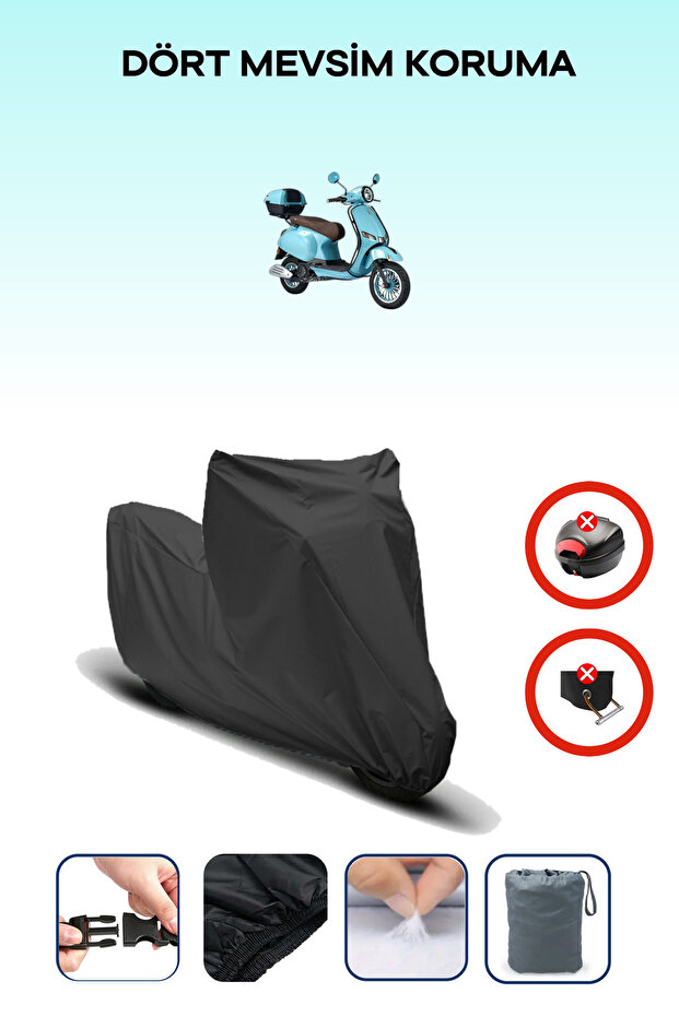 Black Rear Bag Lock Incompatible Altai Xline 50 Pro Compatible Motorcycle Tarpaulin, 4 Seasons