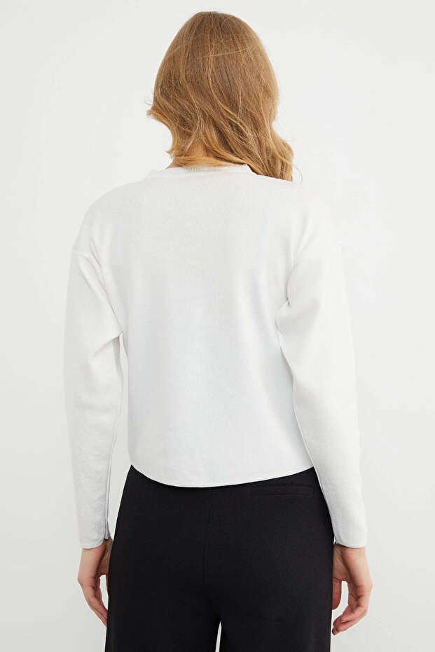 Basic Düğmeli Bisiklet Yaka Triko Hırka - 8