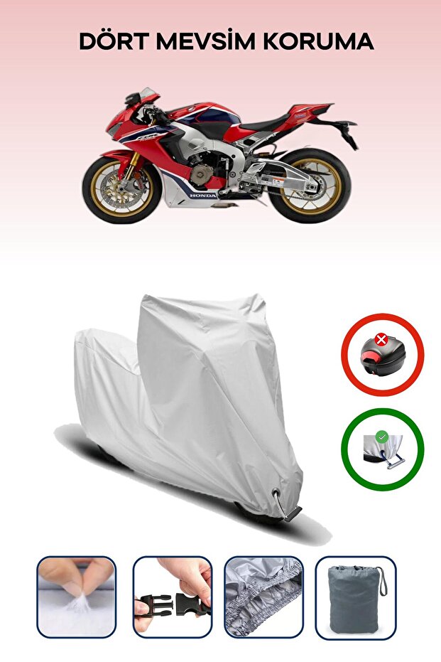 Grey Lock Compatible Honda Cbr 1000 Rr-R Fireblade Sp Compatible Motorcycle Tarpaulin Waterproof