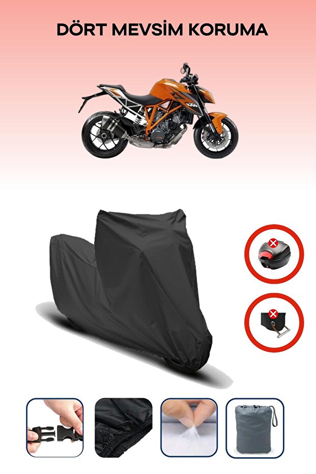 Black Rear Bag Lock Incompatible Ktm 1290 Super Duke R Compatible Motorcycle Canvas, 4 Seasons