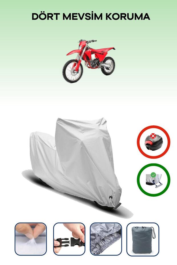 Gray Lock Compatible Gas Gas Ec 350 F Compatible Motorcycle Tarpaulin Waterproof