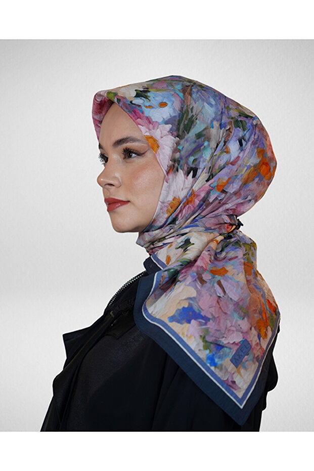 Spring Eşarp Pastel Çiçek Desenli - 1