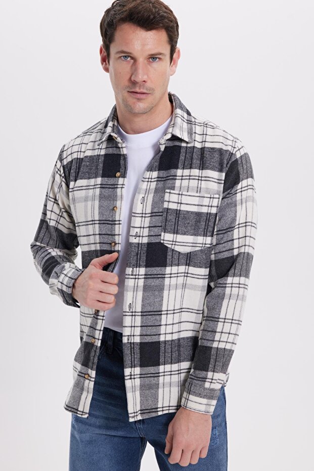 Men's Regular Fit Comfortable Cut Winter Plaid Lumberjack Shirt