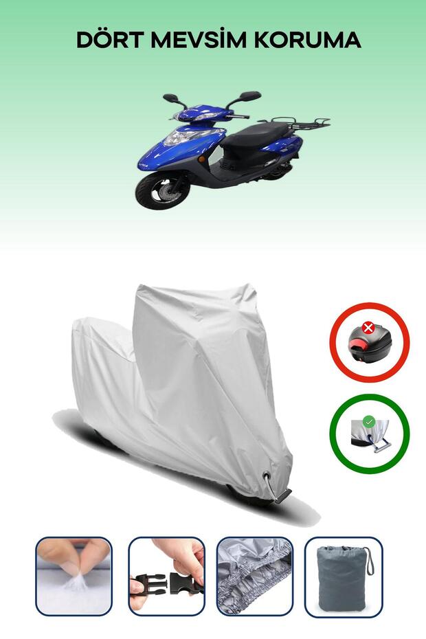 Gray Lock Compatible King Motor Spica 50 Compatible Motorcycle Tarpaulin Waterproof