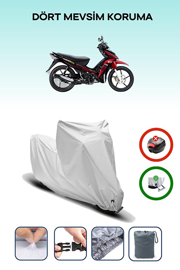 Gray Lock Compatible Tvs Neo X3I Compatible Motorcycle Tarpaulin Waterproof