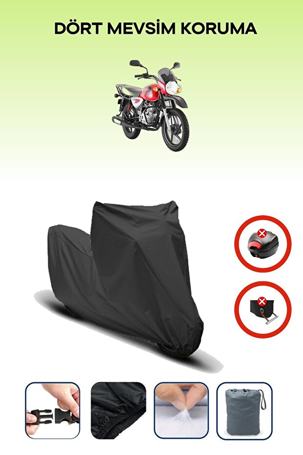 Black Rear Bag Lock Incompatible with Bajaj Boxer Compatible Motorcycle Tarpaulin, 4 Seasons
