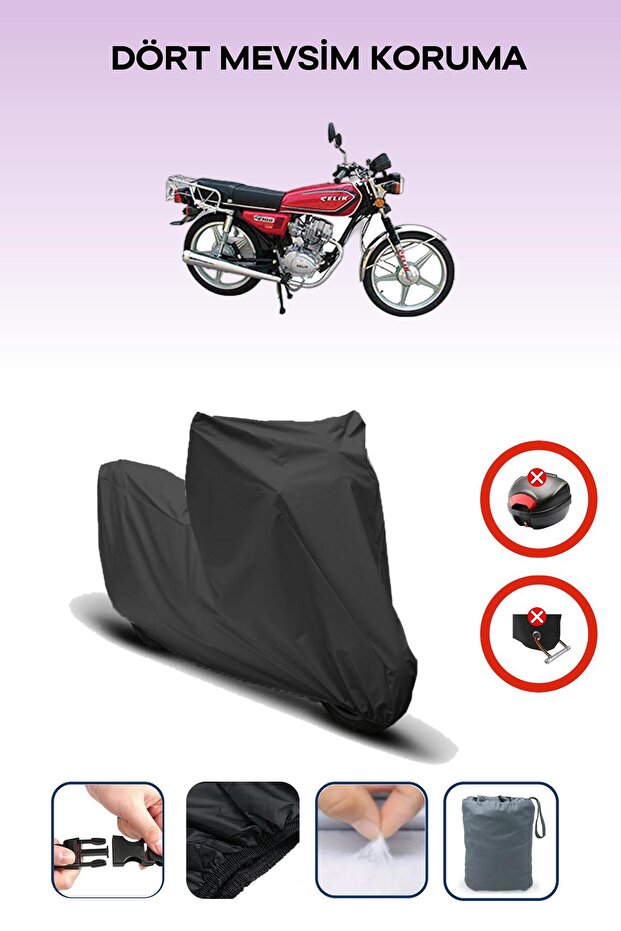 Black Rear Bag Lock Incompatible with Asia as 125 Compatible Motorcycle Tarpaulin, 4 Seasons