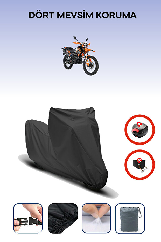 Black Rear Bag Lock Incompatible Rks Nr200 Compatible Motorcycle Tarpaulin, 4 Seasons