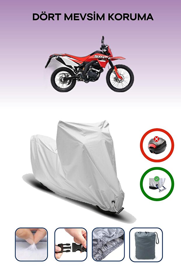 Gray Lock Compatible Kuba Str 250 Compatible Motorcycle Tarpaulin Waterproof