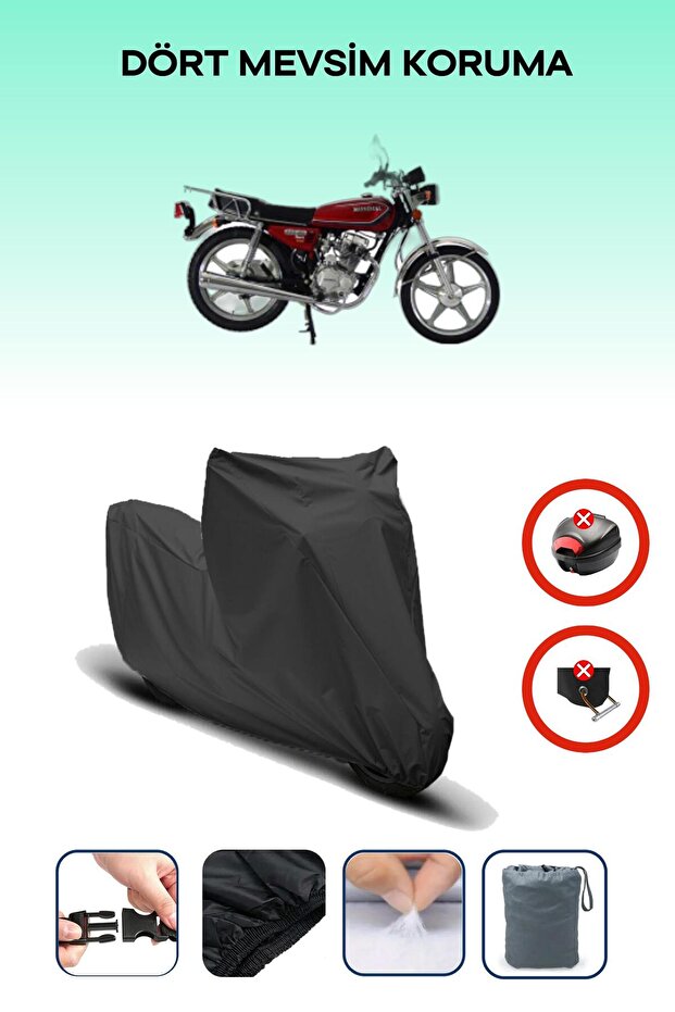 Black Rear Bag Lock Incompatible Mondial 100 Mg Sport Compatible Motorcycle Tarpaulin, 4 Seasons