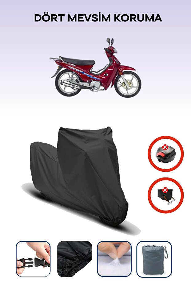 Black Rear Bag Lock Incompatible with Kanuni Cup 100 Compatible Motorcycle Tarpaulin, 4 Seasons