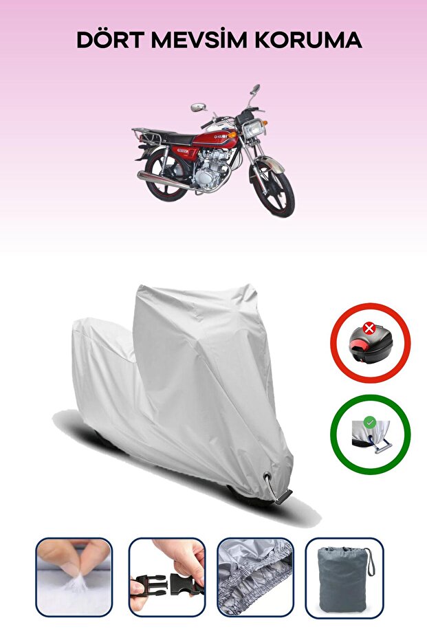Gray Lock Compatible Kuba Km125-6 Compatible Motorcycle Tarpaulin Waterproof