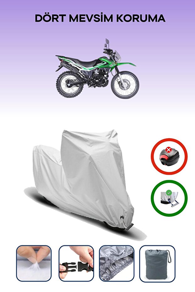 Gray Lock Compatible Falcon Desert 277 Compatible Motorcycle Tarpaulin Waterproof