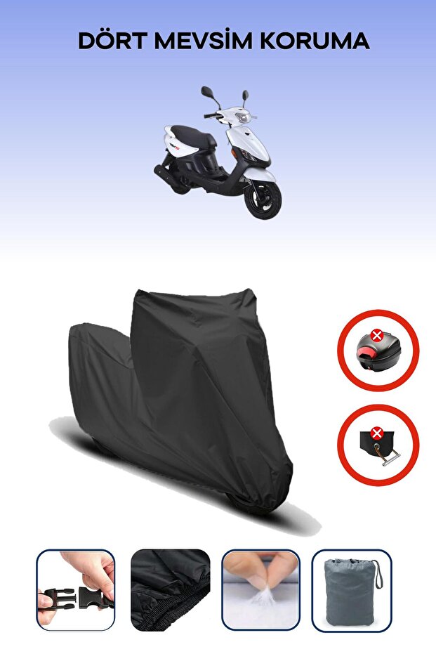Black Rear Bag Lock Incompatible Rks Rico Compatible Motorcycle Tarpaulin, 4 Seasons