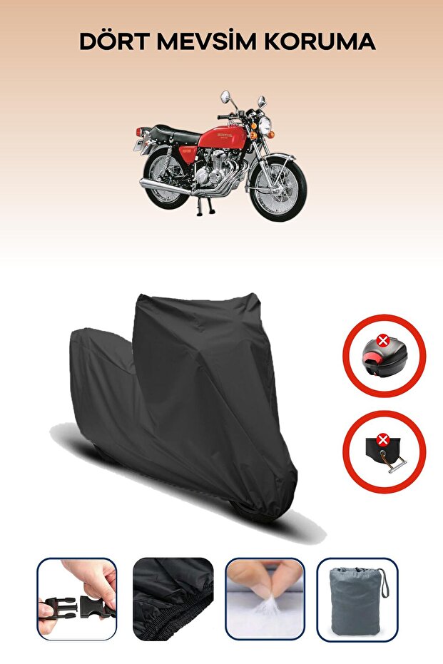 Black Rear Bag Lock Incompatible Honda Cb 400 F Compatible Motorcycle Tarpaulin, 4Seasons