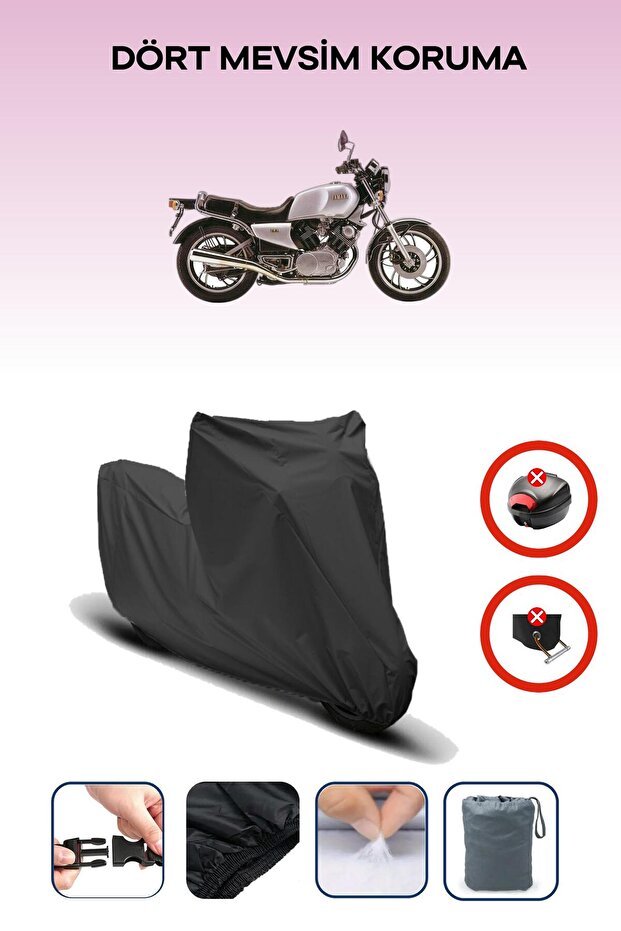 Black Rear Bag Lock Incompatible with Yamaha Xv1000 Compatible Motorcycle Tarpaulin, 4 Seasons