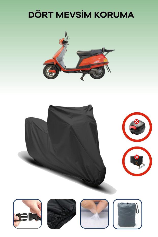Black Rear Bag Lock Incompatible with Yamaha Beluga 125 Compatible Motorcycle Tarpaulin, 4 Seasons