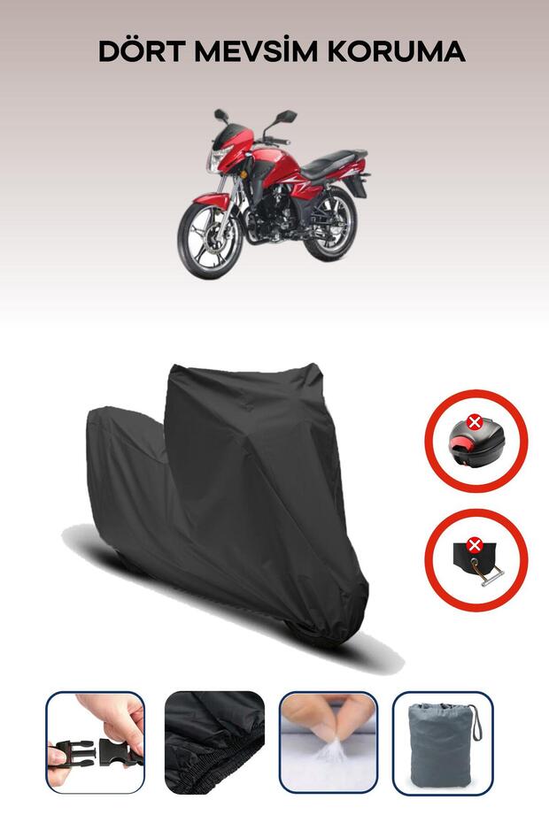 Black Rear Bag Lock Incompatible with Kanuni S125T Compatible Motorcycle Tarpaulin, 4 Seasons