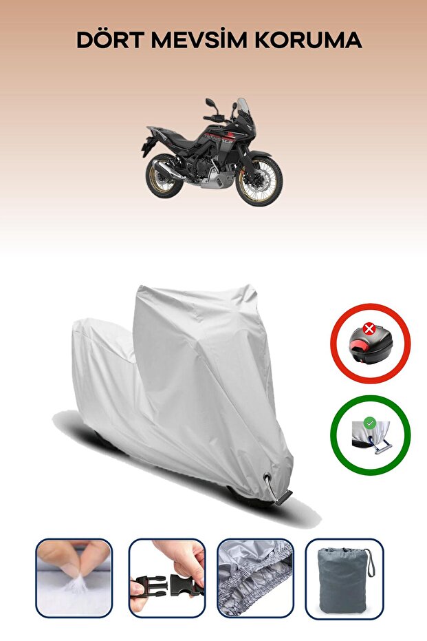 Grey Lock Compatible Honda XL 750 Transalp Compatible Motorcycle Tarpaulin Waterproof