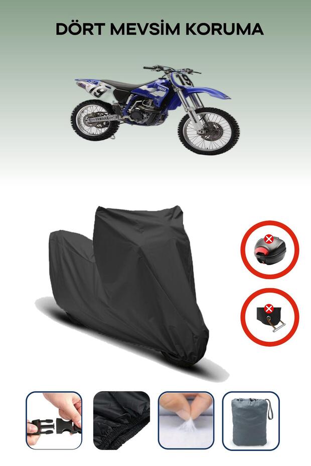 Black Rear Bag Lock Incompatible Yamaha Yz 400 F Compatible Motorcycle Tarpaulin, 4 Seasons