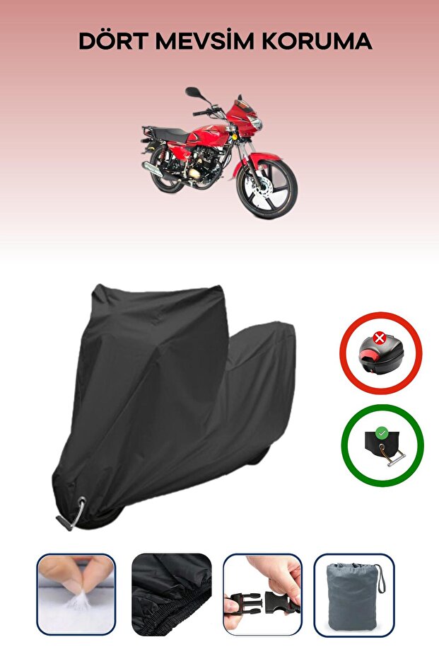 Black Lock Compatible Kanuni Breton Sl 125 Compatible Motorcycle Tarpaulin Waterproof
