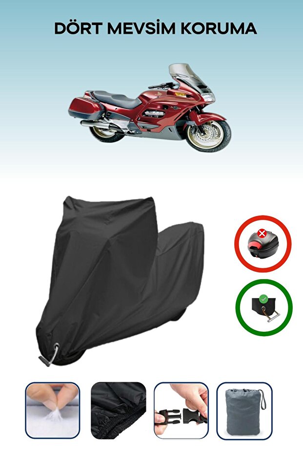 Black Lock Compatible Honda St 1100 Pan European Compatible Motorcycle Tarpaulin Waterproof