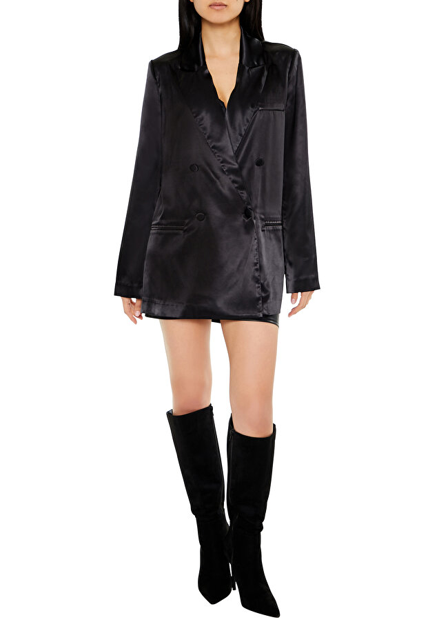 Saten Blazer Ceket - 7