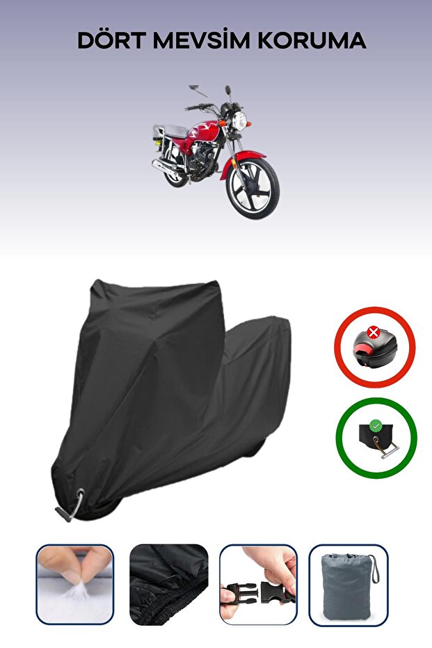 Black Lock Compatible Yuki Yk 100-2A Apollo Compatible Motorcycle Tarpaulin Waterproof