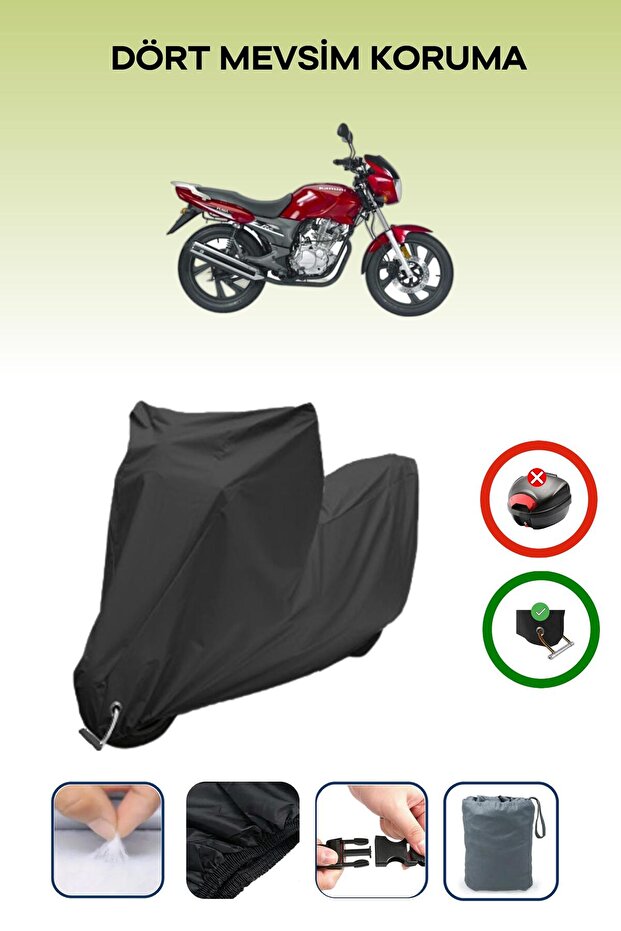 Black Lock Compatible Kanuni Puma 150 Compatible Motorcycle Tarpaulin Waterproof