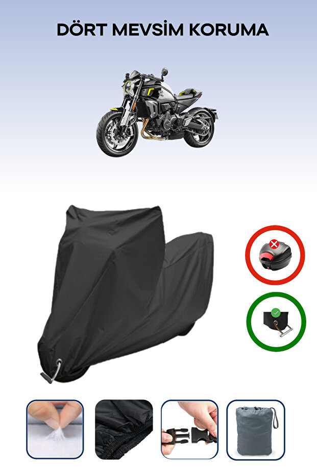 Black Lock Compatible Cfmoto 700Cl-X Sport Compatible Motorcycle Tarpaulin Waterproof