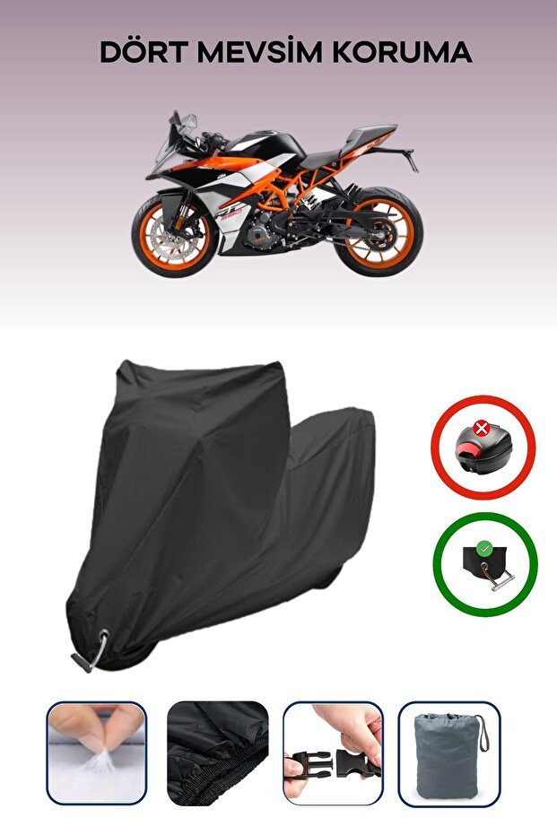 Black Lock Compatible Ktm 390 Rc Compatible Motorcycle Tarpaulin Waterproof