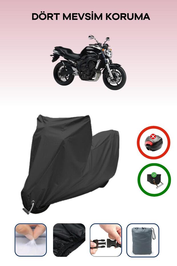 Black Lock Compatible Yamaha Fz6 Compatible Motorcycle Tarpaulin Waterproof