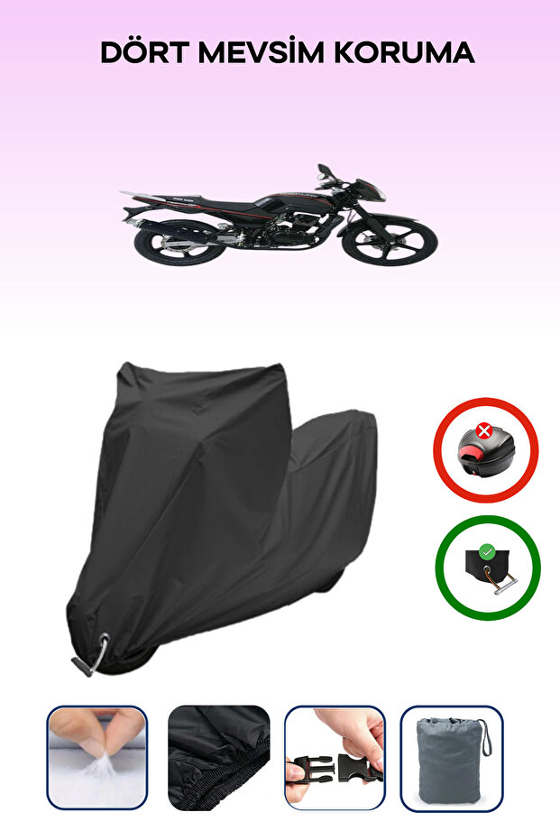 Black Lock Compatible Kuba Faswind 200R Compatible Motorcycle Tarpaulin Waterproof
