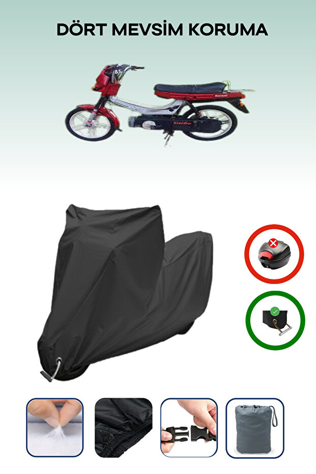 Black Lock Compatible Kanuni Moped Turbo Sport Compatible Motorcycle Tarpaulin Waterproof