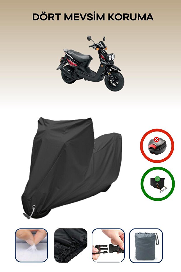 Black Lock Compatible Yamaha Bw's 100 Compatible Motorcycle Tarpaulin Waterproof