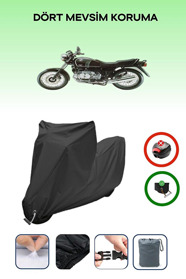 Black Lock Compatible Bmw R 100 R Compatible Motorcycle Tarpaulin Waterproof