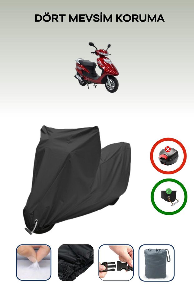 Black Lock Compatible Mondial 125 Rt Compatible Motorcycle Tarpaulin Waterproof